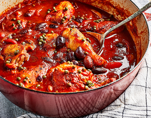 Chicken Braised with Tomato and Olives